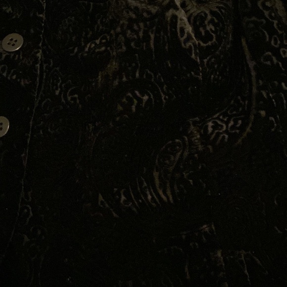 Gorgeous Black Velvet Blazer With Paisley Design. Size 14W - Picture 3 of 4